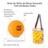 Pote Bola Tenis de Mesa Vollo C/100 Unid Laranja